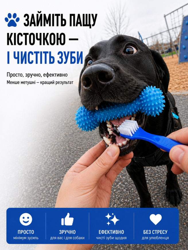 Займіть пащу кісточкою і чистіть зуби